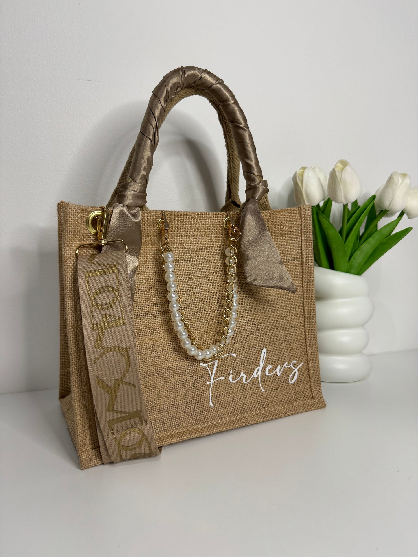 SAC EN JUTE BEIGE / NUDE