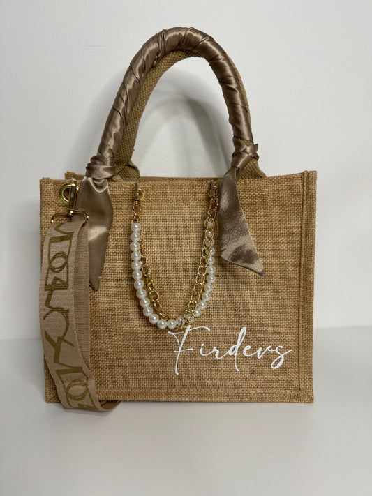 SAC EN JUTE BEIGE / NUDE