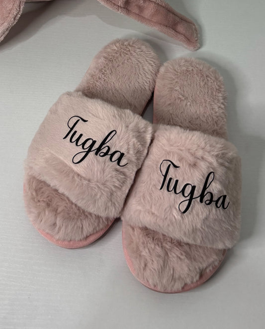 CHAUSSONS FLUFFY ROSE