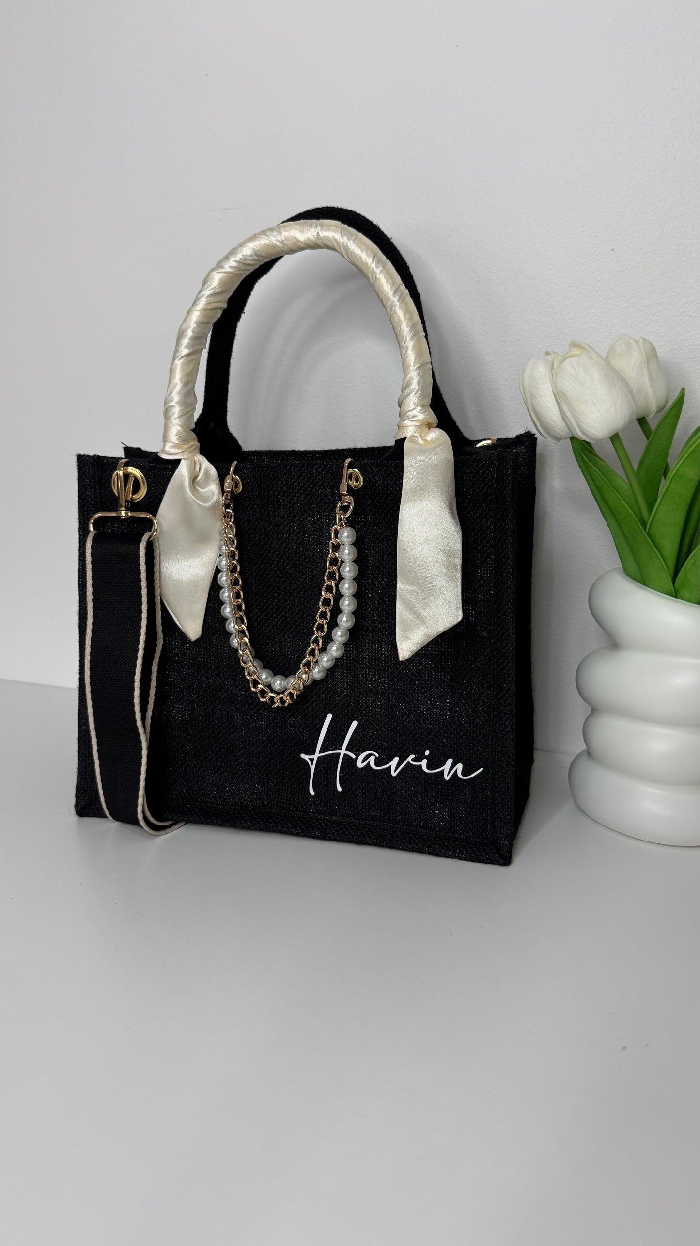 SAC EN JUTE NOIR