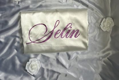 PEIGNOIR SATIN BLANC
