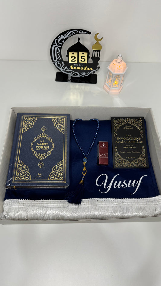 COFFRET TAPIS DE PRIÈRE BLEU