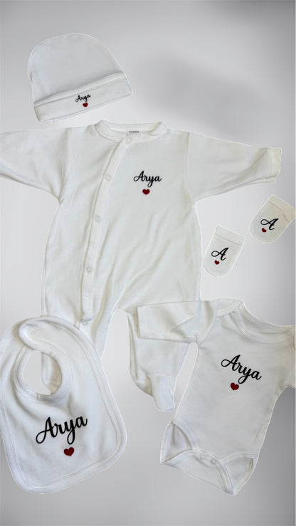 ENSEMBLE BÉBÉ VELOURS 5 PCS