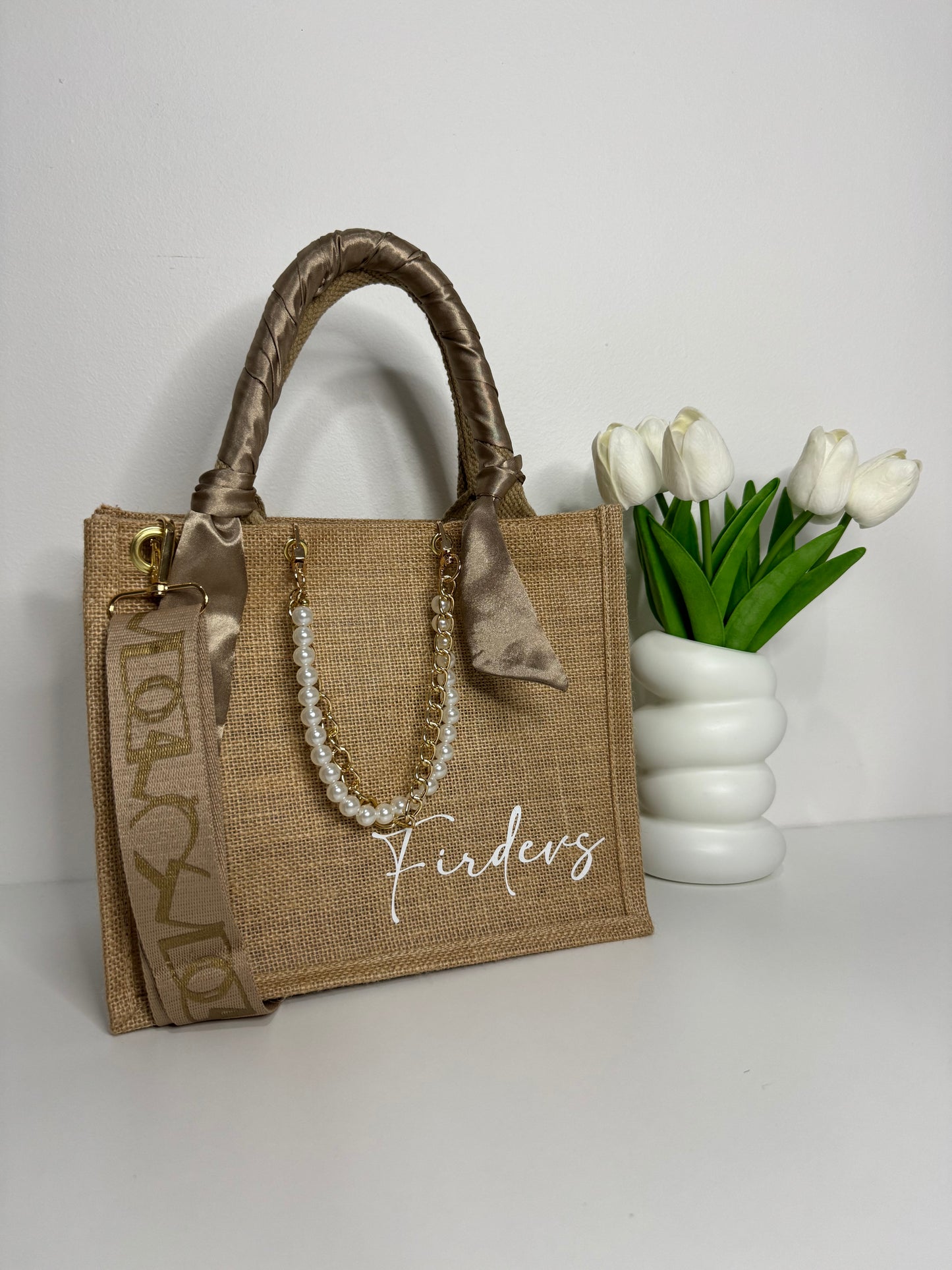SAC EN JUTE BEIGE / NUDE