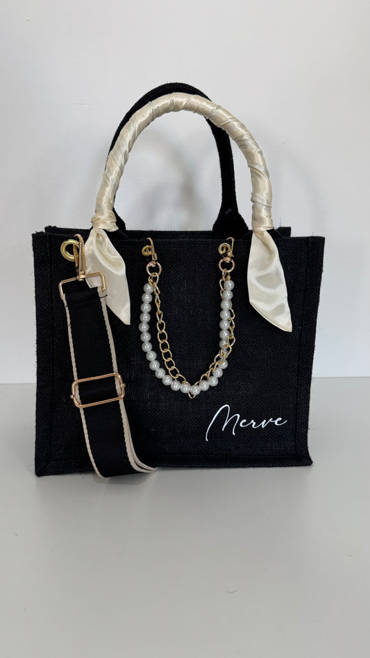 SAC EN JUTE NOIR